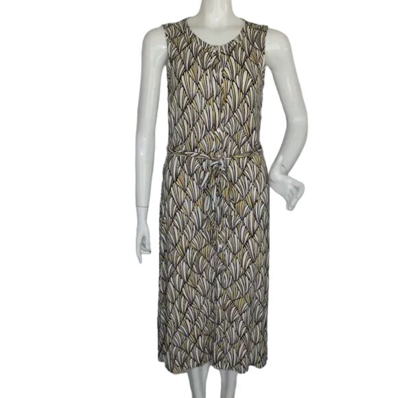 Tommy Bahama Dresses & Skirts - TOMMY BAHAMA Midi Dress, S, White/Yellow Pattern, Sleeveless, Buttons, Sash